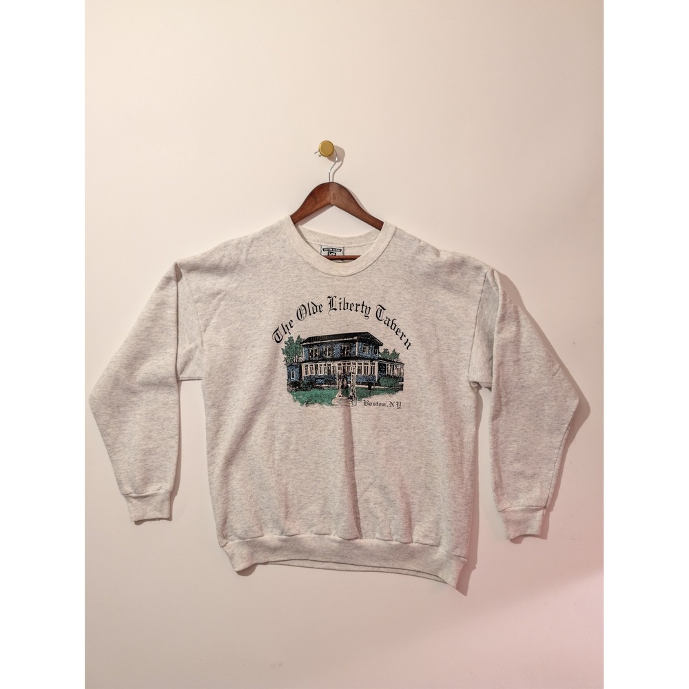 Lee Sweatshirt Mens 2XL Gray Excellent Tavern Graphic Vintage 90s Made in USA
